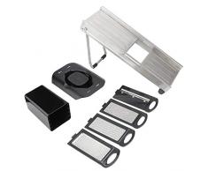 Taglierina manuale in acciaio inox Affettatrice verdure Affettatrice verdure Julienne affettatrice con 4 lame per aglio, carota, patate, pomodoro, frutta, insalata