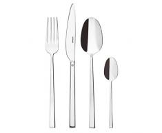 Sambonet Rock 52562-81 - Set di Posate da Tavola Monoblocco in Acciaio Inox 18/10, per 6 persone, 24 pezzi: 6 forchette, 6 coltelli, 6 cucchiai, 6 cucchiaini da tè