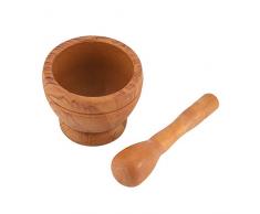 Mortaio da cucina Pestello, Macina aglio in plastica manuale Spezie Erbe Aromatiche Mortaio Pestello Set Ciotola Utensile da cucina(Venatura del legno)