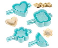 INHEMING 4 Pezzi Stampo per Panzerotti, Ravioli, Pierogi e Pasta, Ravioli Dumpling Maker Mold e Dough Press in Plastica