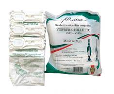 6 SACCHI FILTRO IN TESSUTO MICROFIBRA ANALLERGICO MADE IN ITALY ASPIRAPOLVERE FOLLETTO VORWERK 135 136 - Garantiti S&G group