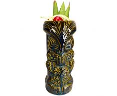 Cipliko Occhiali Tiki - Tazza Tiki in Ceramica Grande da 450 ml,Tazza in Ceramica Stile Tiki da Collezione Ufficiale Tiki Mug Tiki Bicchiere da Bere per Punch, Pina Colada e Bevande Tropicali da Bar