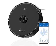 Proscenic M7 PRO Robot Aspirapolvere con Tecnologia Navigazione Laser LDS, Robotino Lavapavimenti con APP & Alexa, Supporto Svuotamento Automatico, per Pulizia Domestica/Peli Animali/Capelli/Polvere