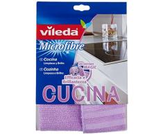 Vileda Panno Microfibra per Cucina, con Speciali Bande Abrasive di Nylon, Disincrosta senza Graffiare