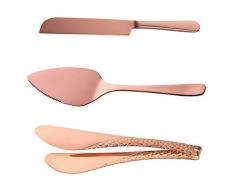 Bisda - Set di 3 posate da torta in acciaio inox con bordo taglierino, 1 pinza, 1 coltello per torta, 1 set di utensili da cucina per torte fatte in casa, pane, cottura fai da te