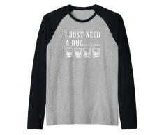 Just Need Enorme Bicchiere Di Whisky Alcol Scotch Bourbon Maglia con Maniche Raglan