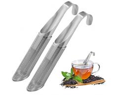 2 Pezzi Infusore per Tisane, Filtro Te Colino da Tè in Acciaio Inossidabile Filtro The Infusione con Gancio per Thè Sfuso Spezie Caffè