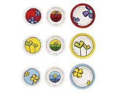 Egan PAF61T/18X Set Piatti, Fondi Piani Dessert, Porcellana, Multicolore, 18 unitÃ