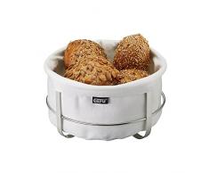 Gefu Brunch Cestino per Il Pane Rotondo, Tessuto, Bianco, 22 x 22 x 11,5 cm