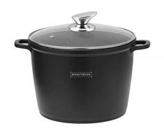 Royalty Line RL-AD24M Pentola Alta con rivestimento antiaderente, coperchio in vetro, induzione, 7 Litri, 24 cm
