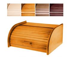 KADAX spazioso Portapane in Legno, Contenitore per il Pane con Coperchio Arrotolabile, Contenitore per il Pane con Sportello Frontale, Scatola per il pane (beige)