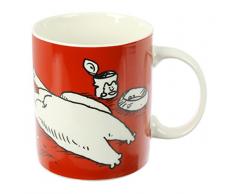 Puckator MUG277 - Tazza in porcellana Tendre Simons Cat rosso, bianco, nero, 12 x 8,5 x 9,5 cm