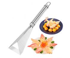 Ulikey Coltello da Intaglio Frutta, Coltello da Taglio in Acciaio Inossidabile per Frutta e Verdura, Strumenti di Intaglio Creativi Coltelli Affettatrice Frutta Triangolare per Casa Cucina Ristorante
