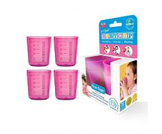 Babycup Prima Tazza Bambini – tazza di apprendimento per i bambini 4m+, capienza di 50 ml, graduata y trasparente, 100% riciclabile, y senza bisfenolo A (rosa)