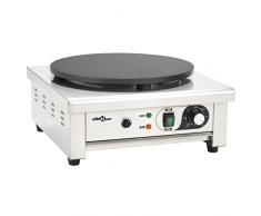 vidaXL Piastra per Crepes Elettrica con Vassoio Estraibile 40cm 3000W Macchina