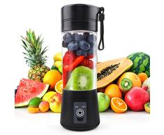 Mixer Smoothie Maker Spremiagrumi portatile: 380 ml, frullatore personale con 6 coltelli in acciaio inox, portatile, senza BPA, con bicchiere di miscelazione USB per frullati e succhi di frutta