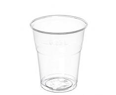 PZ 300 Bicchieri in PLASTICA ml 350 per Acqua Bevande Cocktail Granite Frappe Plastic Cups Bicchiere Rigido