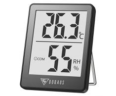 DOQAUS Termometro Ambiente Interno, Igrometro Termometro Digitale con Icona Comfort, Monitor di Temperatura e umidità per Ambienti, Mini Termometro da Interno per Casa Garage, Vino, antina(Grigio)