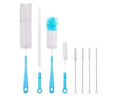 Vicloon Spazzola Bottiglia Set, 8 Pezzi Spazzole per la Pulizia delle Bottiglie, Multiuso Pulizia Bottiglie Spazzole per Bocca di Bollitore,Bottiglie dAcqua,Tubo, Rubinetto