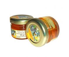 PZ 10 MIELE MILLEFIORI IN VASO DI VETRO MONODOSE DA GR 30 DOLCIFICANTE HONEY NATURAL SWEETENER MIELE MILLE FIORI