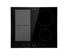 Klarstein Piastra Induzione 4 Fuochi, Piano Cottura Induzione 7000W, Piano Cottura Induzione a 4 Fuochi Integrata con Controllo Touch, Fornello a Induzione, Piastra ad Induzione Professionale 4 Zone