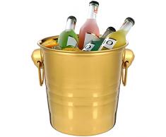 Didiseaon Secchiello per Il Ghiaccio in Metallo con Manici per Il Trasporto Secchio in Acciaio Inossidabile con Manico Vasca per Bevande in Metallo Refrigeratore per Birra Vino Vasca per