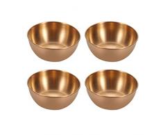 Eari 4 Pezzi Mini Ciotole per Salse in Acciaio Inossidabile, Ciotole di Spezie Rotonde, Piattino Antipasto Ciotola Mini Piattino, Applica a per Servire Spezie, Salse, Ketchup, Snack(Oro Rosa)