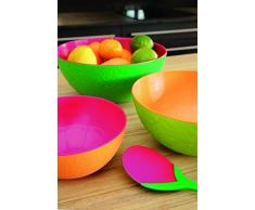 ZAK Designs Tulipani Posate per Insalata, 2Â Pezzi, 28Â cm, Colore: Verde/Arancione