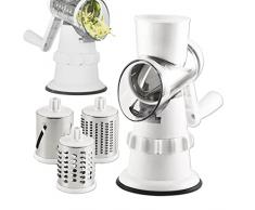 Grattugia per formaggio rotante, Grattugia per formaggio portatile, Taglia formaggio affettatrice, Utensile da taglio da cucina portatile durevole per patate cipolle aglio zenzero con pelapatate