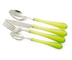 Villa dâEste Home Tivoli Home 2300658 Goccia Set Posate 24 Pezzi in Plastica e Acciaio, Verde