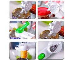 B-BLACK APRISCATOLE Multifunzione Apri Bottiglie BARATTOLI SCATOLE RAPIDO E Comodo da Usare APRITUTTO