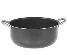 Home Casseruola 2 Manici Antiaderente Family Stone Cm34 Pentole Cucina, Pietra, Argento, 34 cm