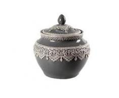 BISCOTTIERA Ceramica PORTABISCOTTI Cucina Accessori 20 CM Grigio