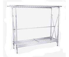 Wzglod Stendino Stendibiancheria Pieghevole Doppio palo Interno Telescopico Balcone for casa Stendino Aeratore per Interni