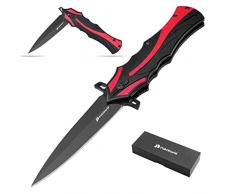 PoktWorld Coltellino Tascabile 7Cr17 Coltello Pieghevole in Acciaio Inossidabile Coltello per Caccia, Campeggio