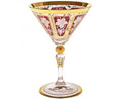 Bicchiere da Margarita, bicchiere Martini "RUBY GRAPE" 130ml, dipinto a mano, vetro di alta qualità, stile moderno (GERMAN CRYSTAL powered by CRISTALICA)
