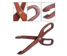 Sytaun Pinze per Alimenti in Legno Pinza A Forma di Forbice BBQ Torta Pane Dessert Clip Attrezzo da Cucina Forma di Forbici, Antiscottatura Morsetto a Forbice
