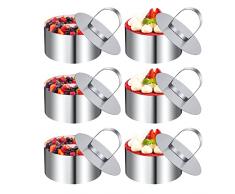 Lovesmile Coppapasta, Coppapasta Tondi, 6 Pezzi 8cm Acciaio Inossidabile Coppa Pasta Tondo, Anello per Torte Adatto per Pasticceria Glassa Biscotti Panini Torte Mousse