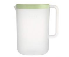 Cabilock Brocca in plastica con coperchio per succo, decanter per frigorifero, freddo, tè freddo, per esterni, picnic, feste, tè alla limonata, verde