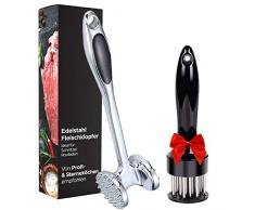 LIBRNTY 2 pezziBatticarne,Tenera Carne in Acciaio Inox,Batticarne a Martello,batticarne Acciaio Inox,Batticarne a Doppio Lato Adatto per Bistecche Braciole di Maiale Braciole di Pollo