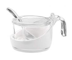 Guzzini . 24890000 ZUCCHERIERA FORMAGGERA con CUCCHIAINO Vintage Bicolore Bianco Trasparente
