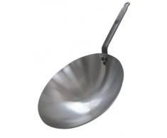 DE BUYER 5114.35 - Wok in lamiera e Acciaio, Forma Arrotondata, Manico Resistente