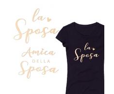 1pz ”La Sposa”+7pz “Amica della Sposa” Addio Nubilato Toppe Termoadesive Maglietta Gadget Addio Nulibato Adesivi Termici Ferro da Stiro Accessori Sposa Amica per Addio Nubilato Matrimonio