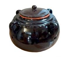 Legumiera con Manico in Terracotta della Colì Linea Bruna Diamentro 25 cm