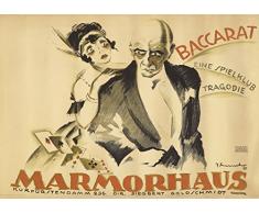 BACCARAT Cinema tedesco Vintage di Josef Fenneker c1920 al Marmorphaus, Berlino, 250 g/mq, riproduzione "