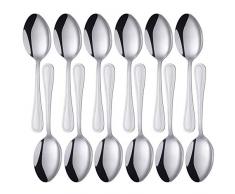 Buyer Star Cucchiai da tavola in argento 12 pezzi, set di cucchiai in acciaio inossidabile per cucina domestica e ristorante, cucchiai da portata lucidati a specchio