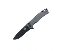 OKNIFE Mettle Coltello pieghevole con clip, manico in alluminio, lama in 154CM acciaio inossidabile, adatto per caccia, campeggio, pesca e altre attività allaperto.(Grigio)