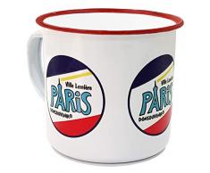 TAZZA PARIGI STILE RETRÒ. TAZZA METALLICA VINTAGE. MODELLO: PARIS VILLE LUMIÈRE