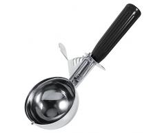Fydun Paletta per Gelato Cucchiaio per Biscotti Cucchiaio per Gelato Paletta per Gelato Pastella per Alimenti Dispenser per Cupcake Home Restaurant Utensile da Cucina(4.7CM-Nero)