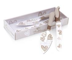 Brandani 55748, Pala e Coltello Dolce, Batticuore, in Acciaio Inox Antiaderente, con Manici in Plastica